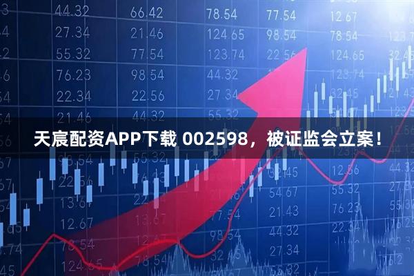 天宸配资APP下载 002598，被证监会立案！