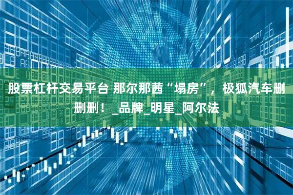 股票杠杆交易平台 那尔那茜“塌房”，极狐汽车删删删！_品牌_明星_阿尔法